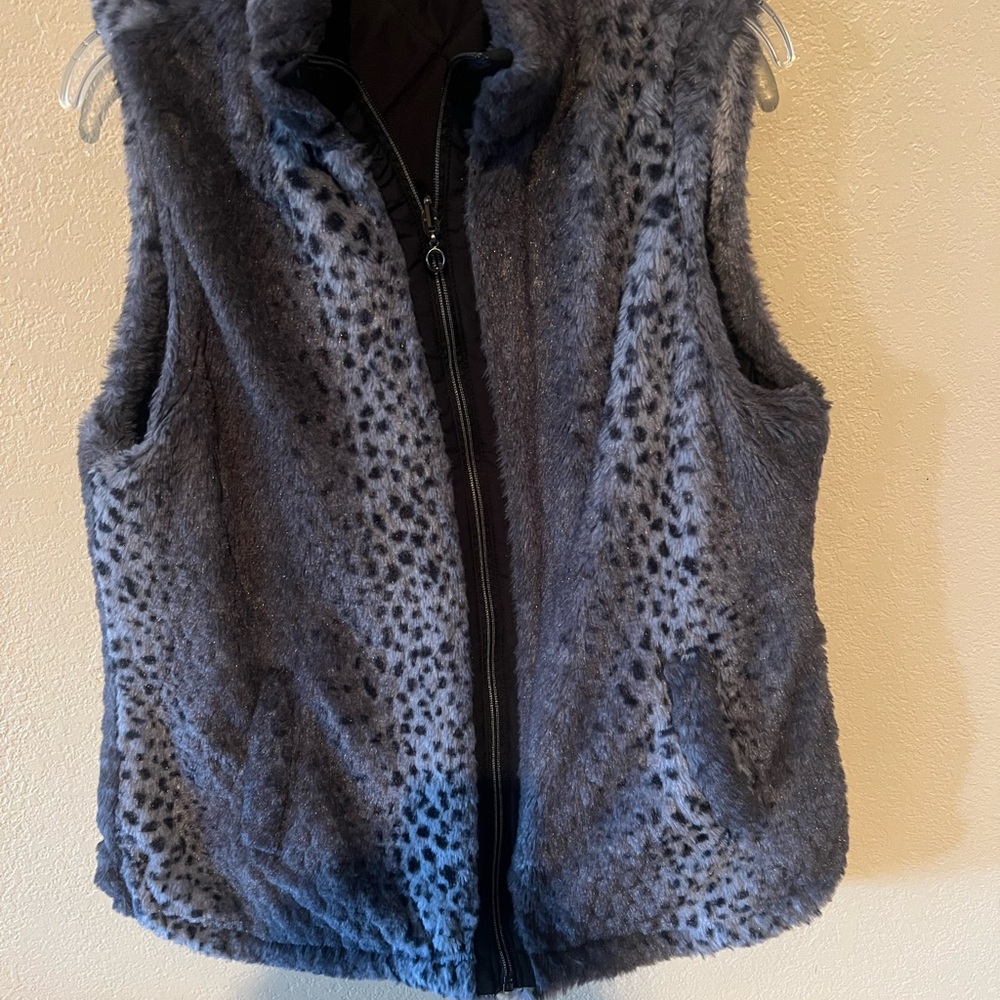 Womens animal print reversible vest